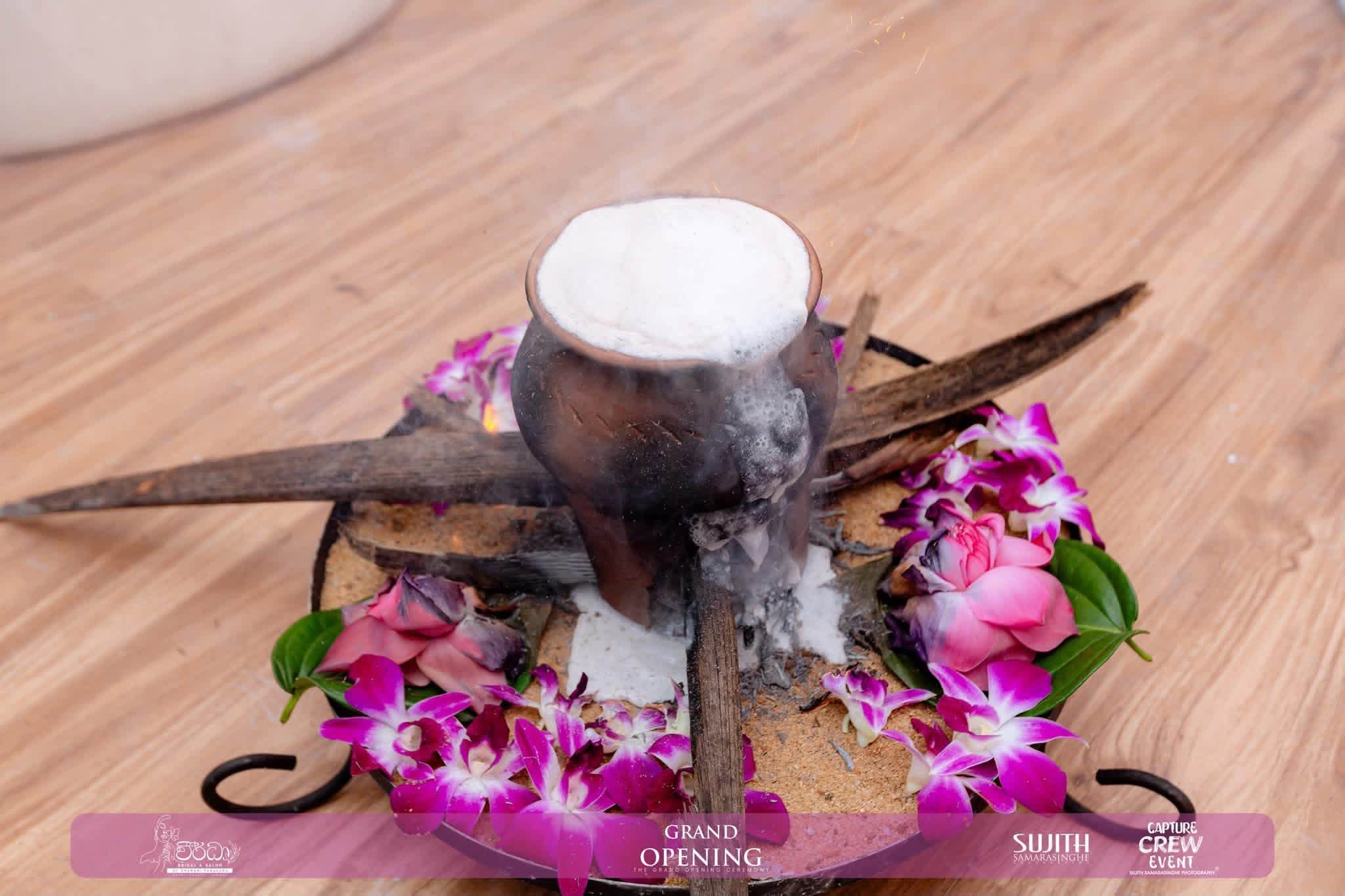 Milk rice and orchids from the opening ceremony